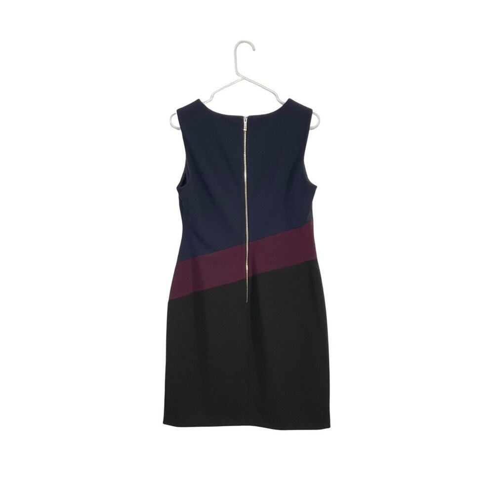 Tommy Hilfiger Colorblock Sleeveless Sheath Dress Size 12 Large Fitted Stretch - Picture 2 of 6